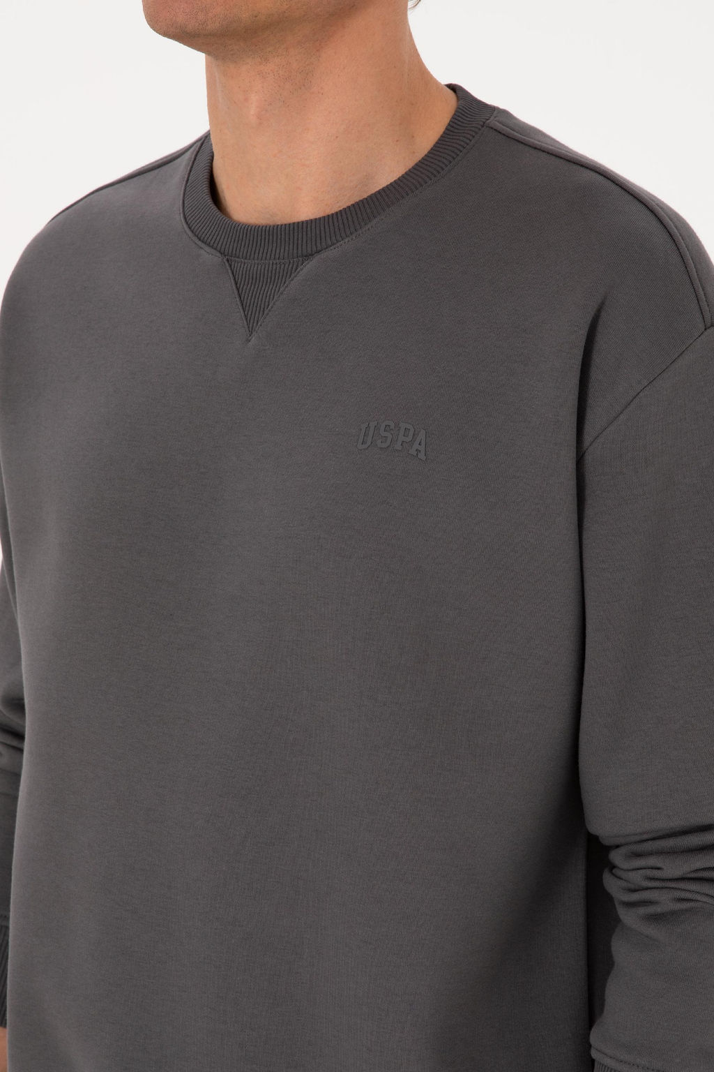 Erkek Gri Basic Sweatshirt
