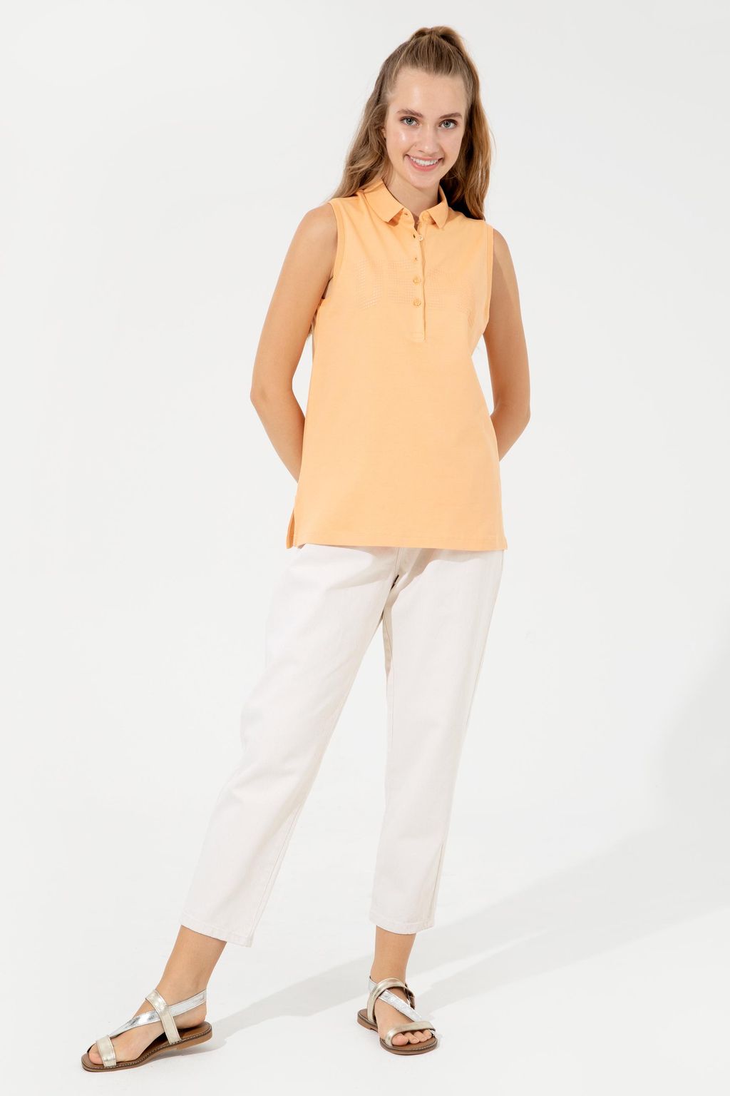 Женские бежевые джинсовые брюки - U.s. polo assn фото 3