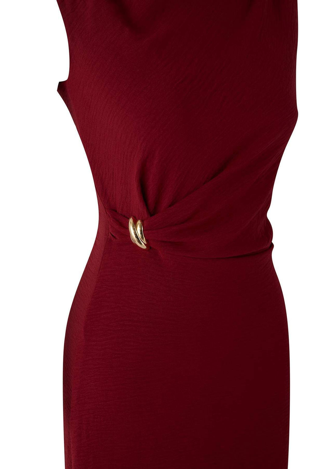 Koyu Visne Aksesuar Detayl? Midi Dokuma Elbise TWOSS25EL00862 - Trendyolmilla фото 10