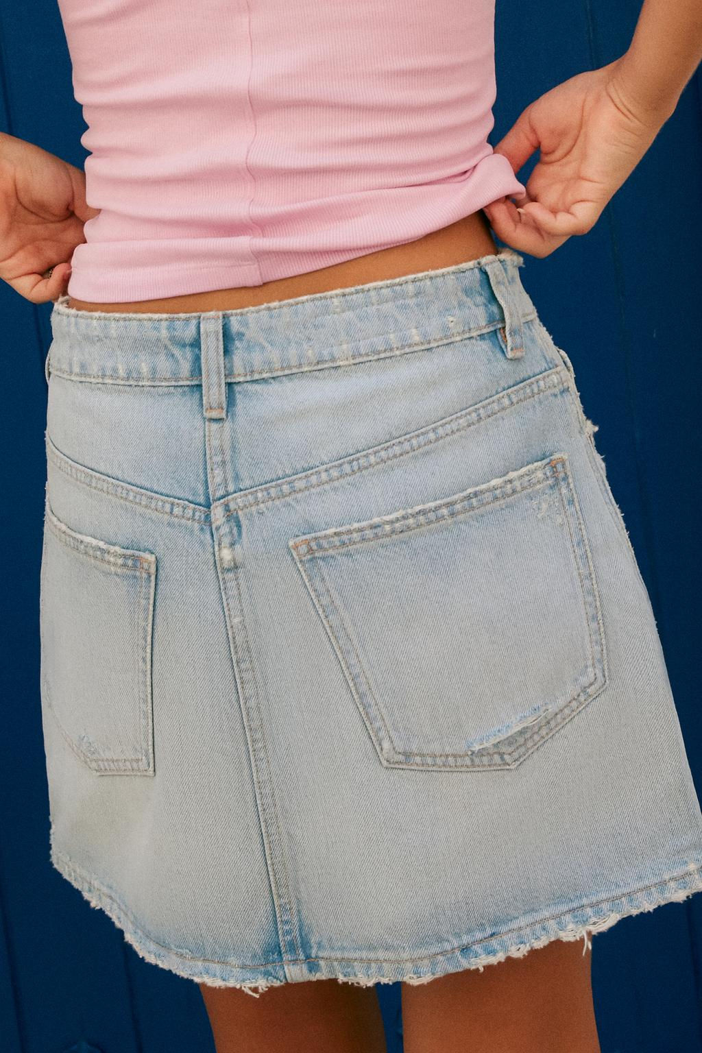 RIPPED TRF DENIM SKIRT - Zara фото 4