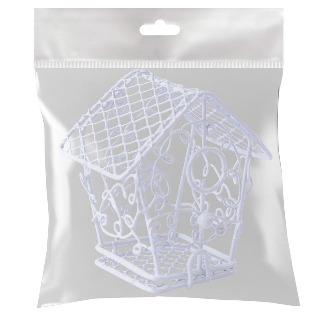 Миниатюра садовая Blumentag MET-410 Скворечник металл 6 х 6 см 01 Белый фото 3