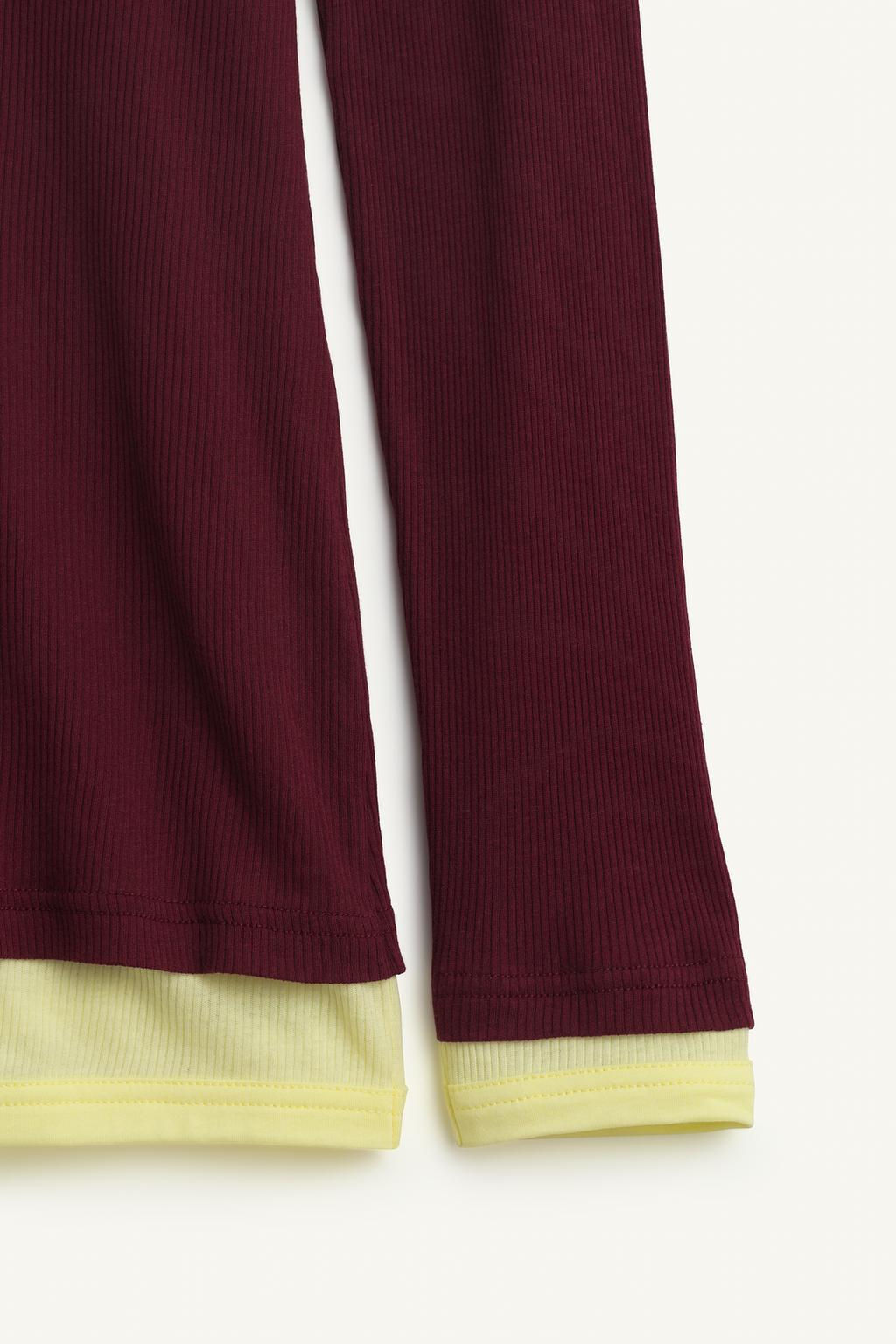 CTTN DBL TSHRT 16 / Burgundy - Zara фото 8