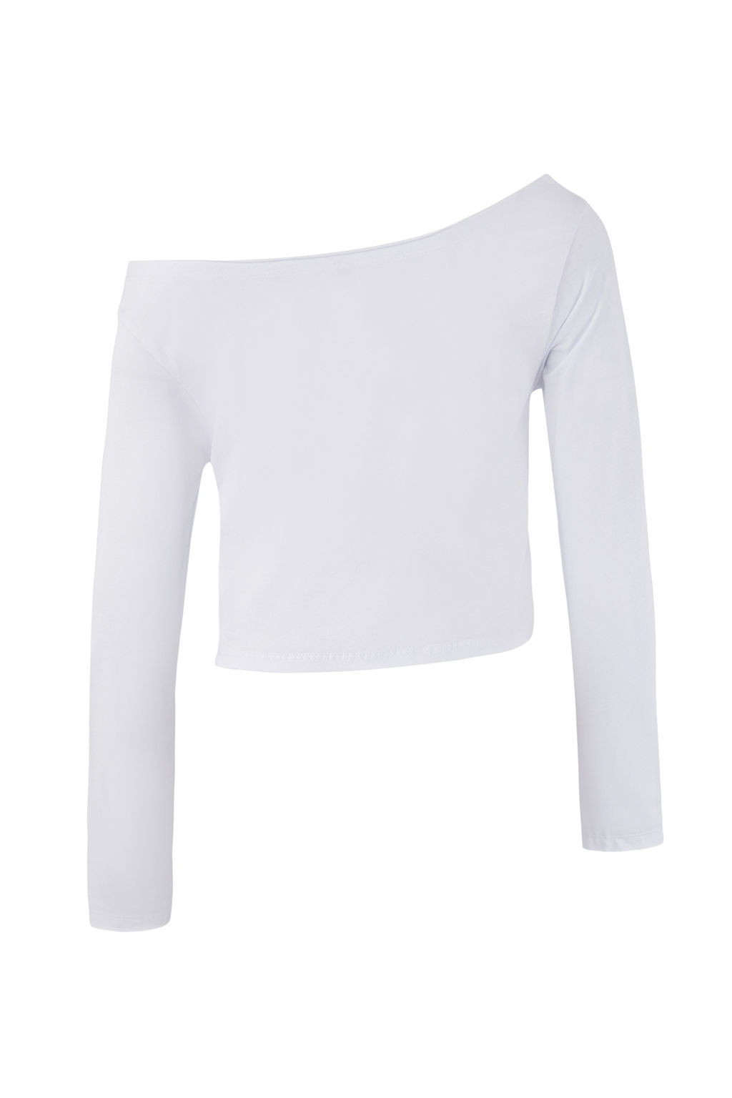 Teen Siyah-Beyaz %100 Pamuk Asimetrik Kay?k Yaka Relaxed/Rahat Kesim Orme T-Shirt TWOAW26TS00016