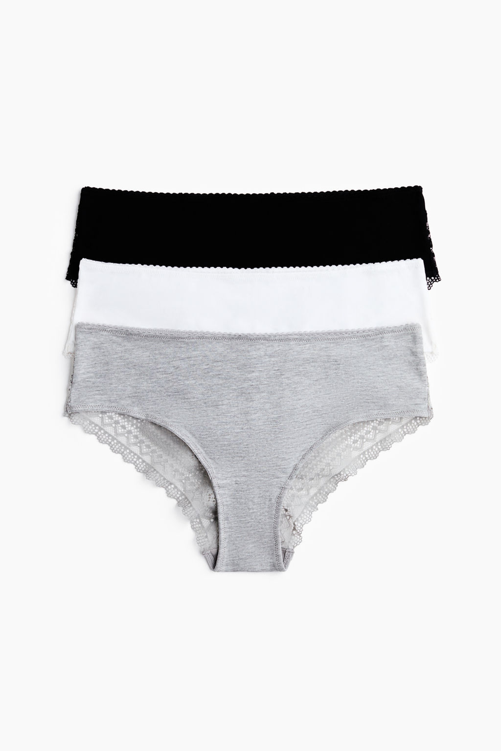 Pack de 3 bragas hipster de encaje y algod?n - H&m фото 3