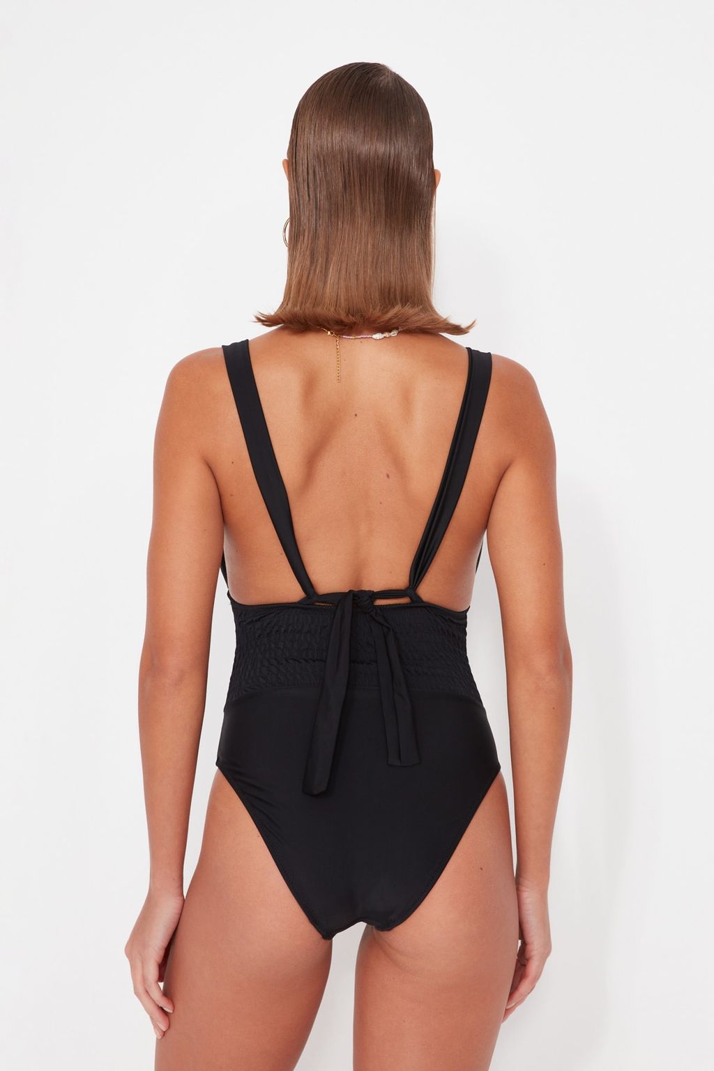 Siyah Derin Dekolteli Gipeli Normal Paca Mayo TBESS23MA00063