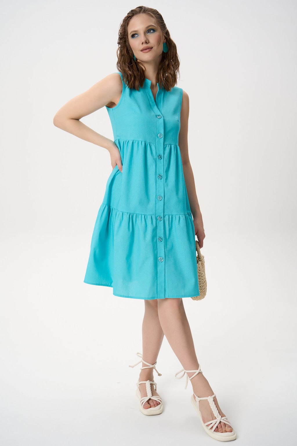 Сарафан Жаркое лето (бирюзовый) - Эльза фото 11