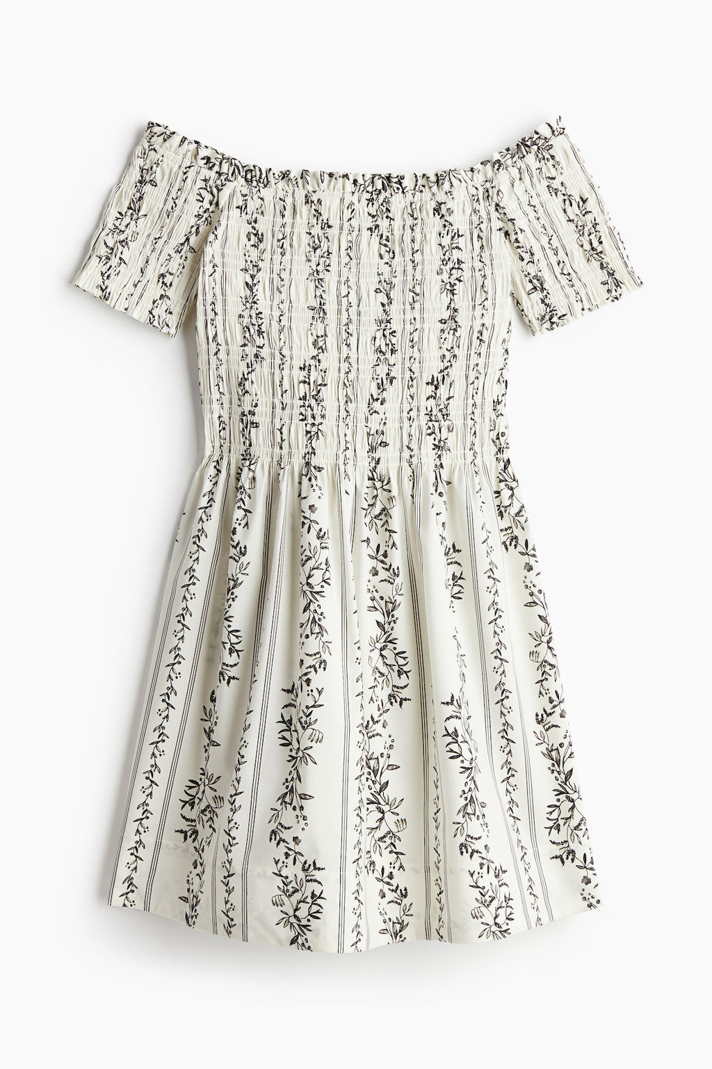 Vestido off-the-shoulder con cuerpo nido de abeja - H&m фото 6