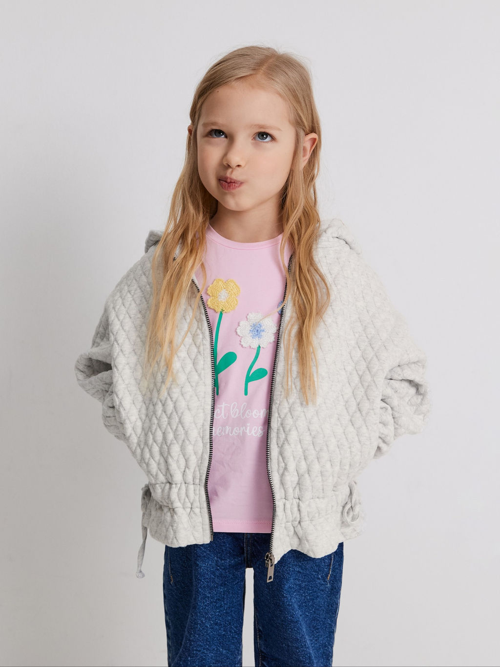 ACOOLA / Куртка (толстовка) детская для девочек Yastreb серый фото 4