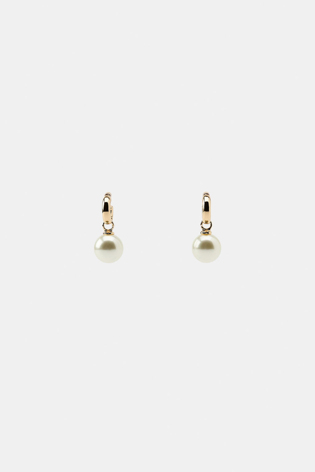 FAUX PEARL HOOP EARRINGS - Zara фото 3