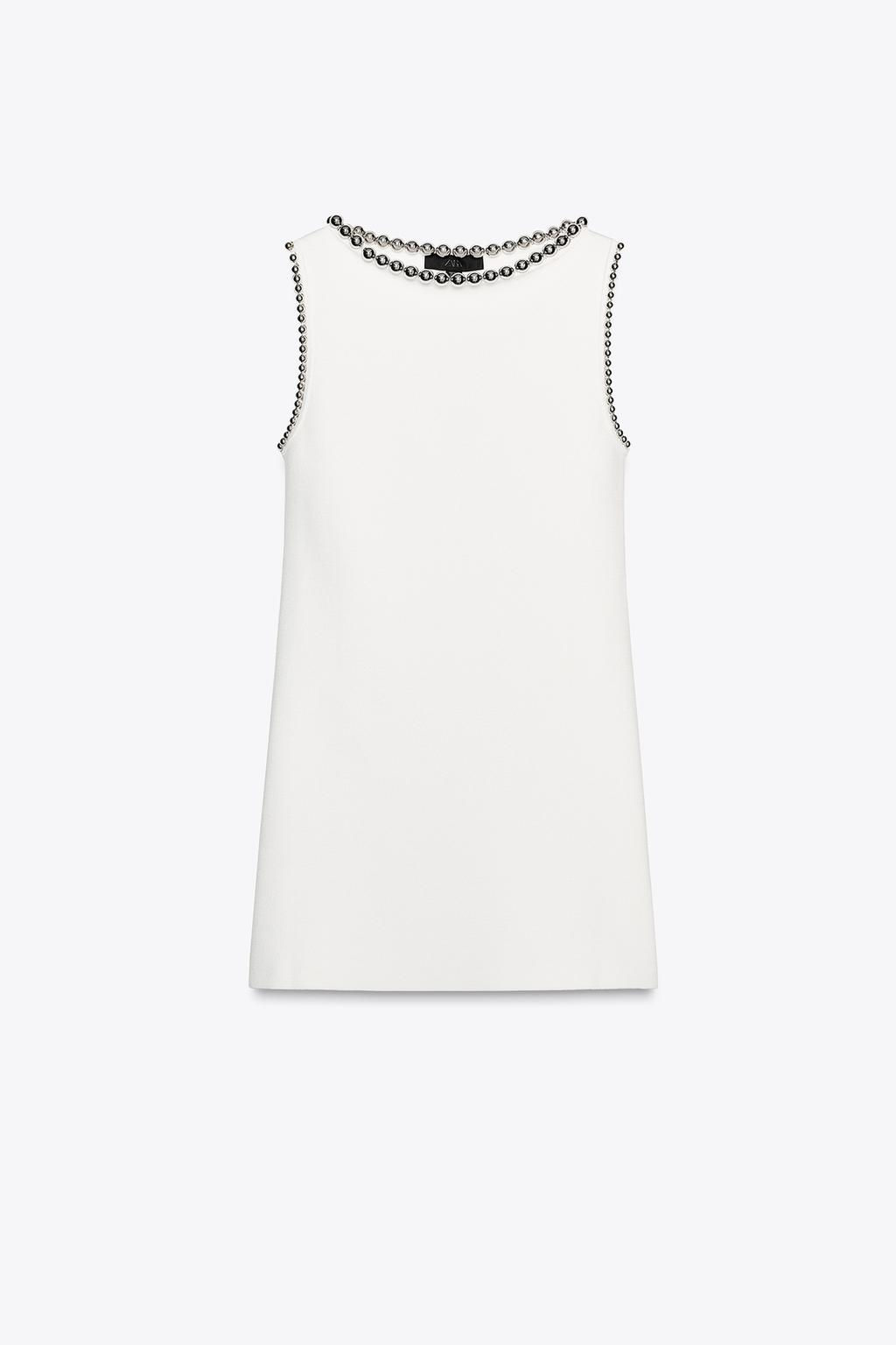 SHORT BEADED KNIT DRESS - Zara фото 5