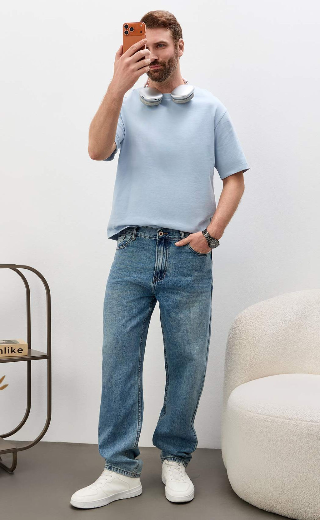 Джинсы муж. F611-0133R m.blue - Fine joyce фото 10