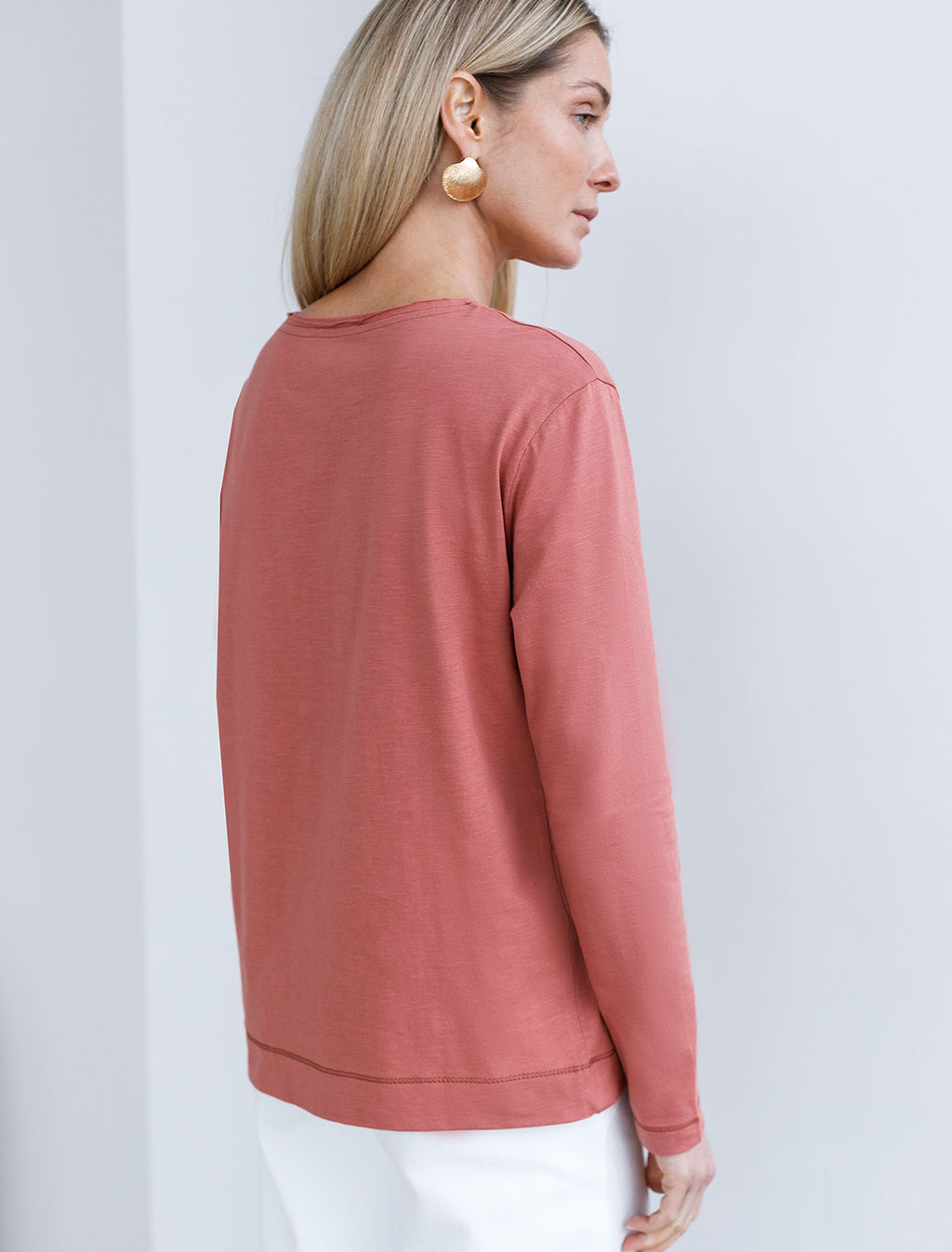 VILATTE / Лонгслив из фактурного хлопка  фото 4