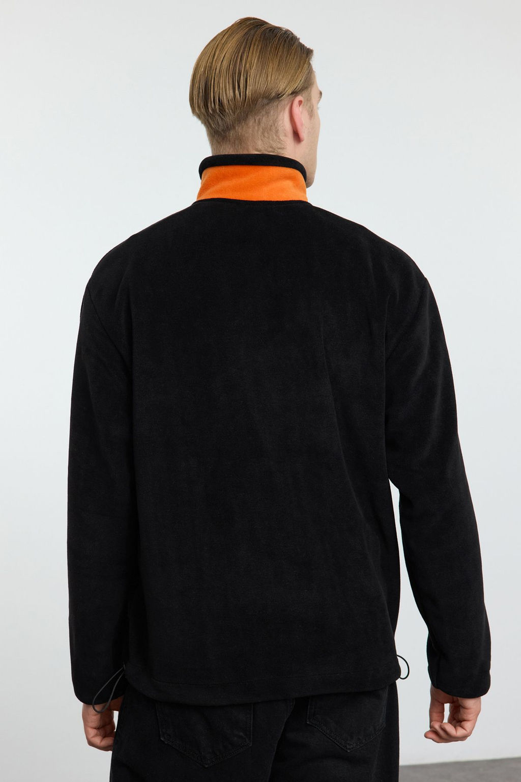 Siyah Oversize/Genis Kesim Dik Yaka Anti-Pilling S?cak Tutan/Polar Sweatshirt TMNAW25SW00098 - Trendyolmilla фото 5