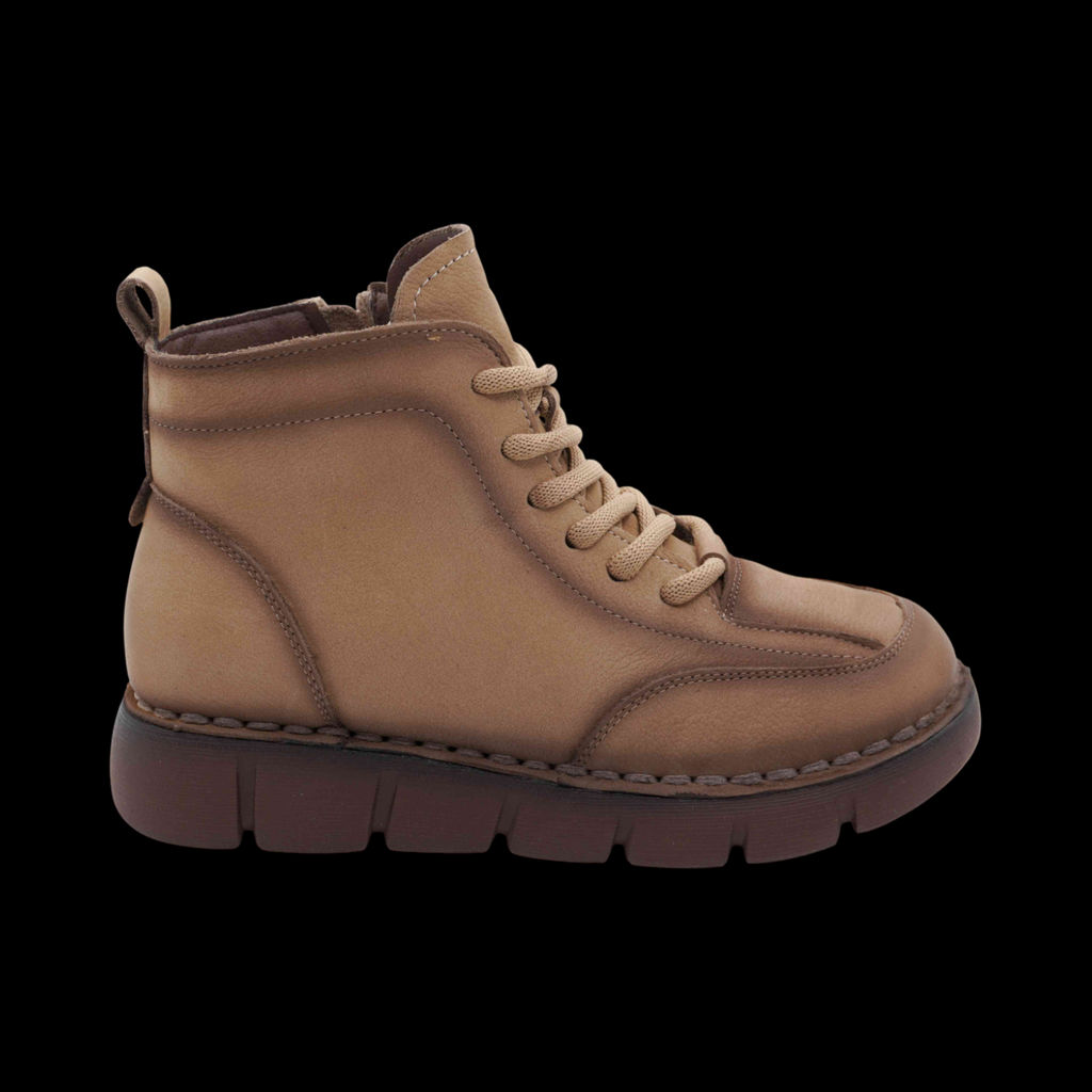 Ботинки из натуральной кожи SE10-6 бежевые