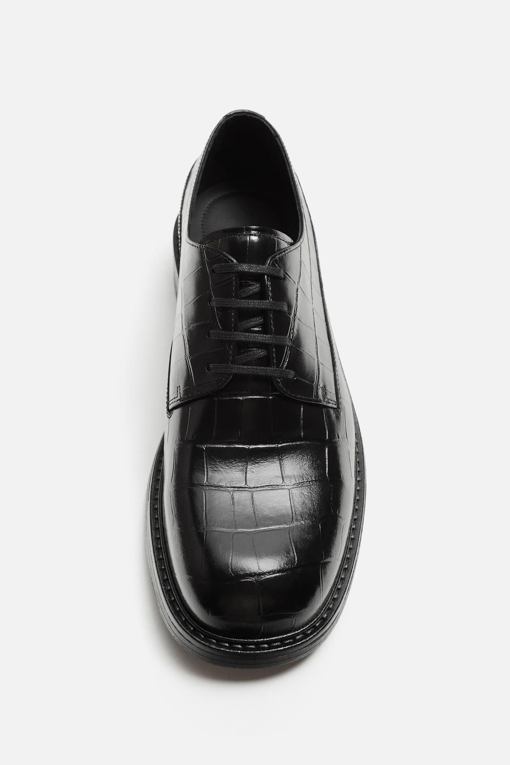 LEATHER EMBOSSED SHOES - Zara фото 5