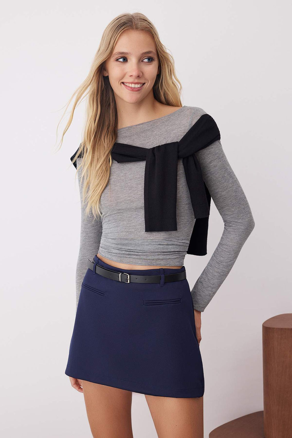 Bordo Tuvit Dugme Detayl? Sort & Bermuda TWOAW26SR00035 - Trendyolmilla фото 6