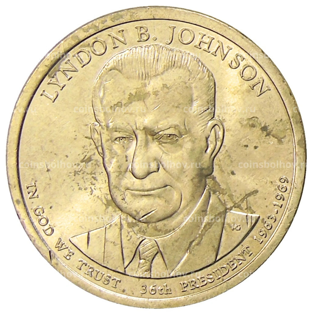 1 доллар 2015 года P Линдон Джонсон 36-й президент США