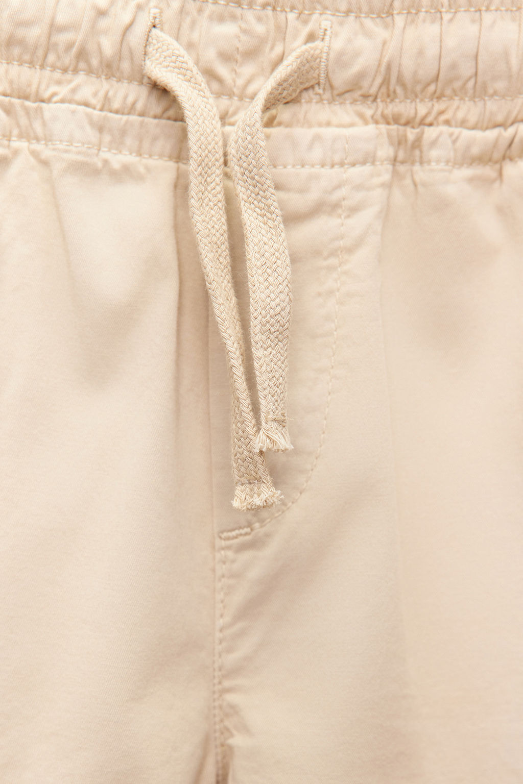 Bej Erkek Cocuk Beli Lastikli ve Baglamal? Dokuma Capri/Sort TKDSS24SR00001 - Trendyolmilla фото 4