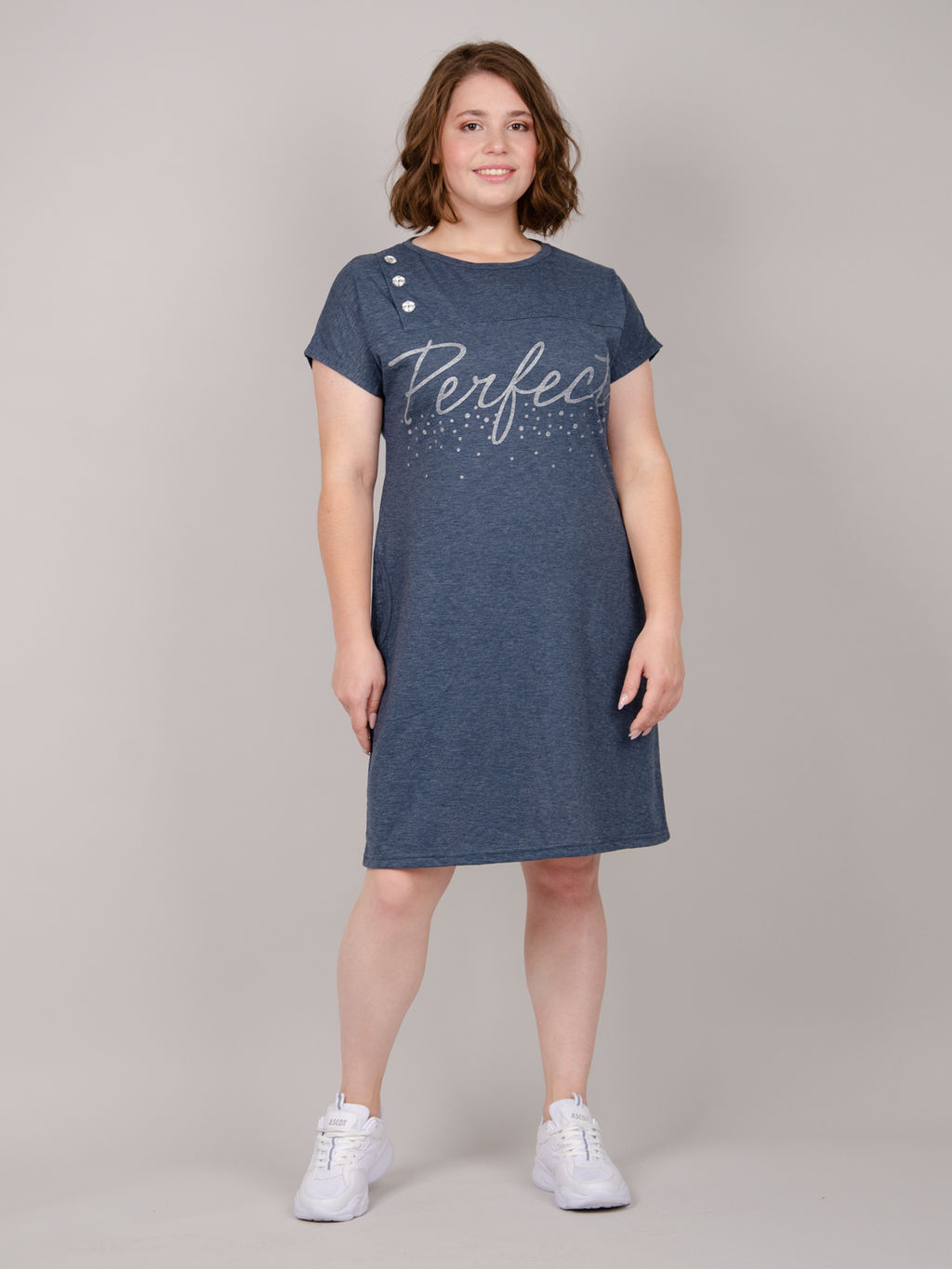 Туника "Аврора" синяя, трикотаж