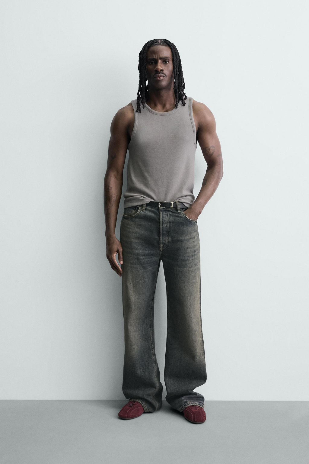 CAMISETA TANK RIB LAVADO / Gris claro