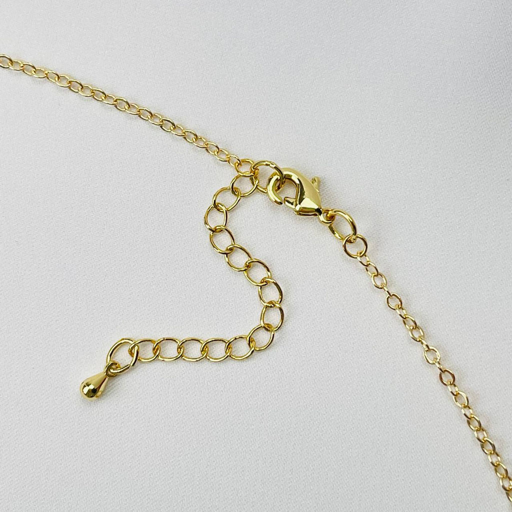 Колье на цепочке с Лунным камнем и подвеской "Кошка" 42 см +