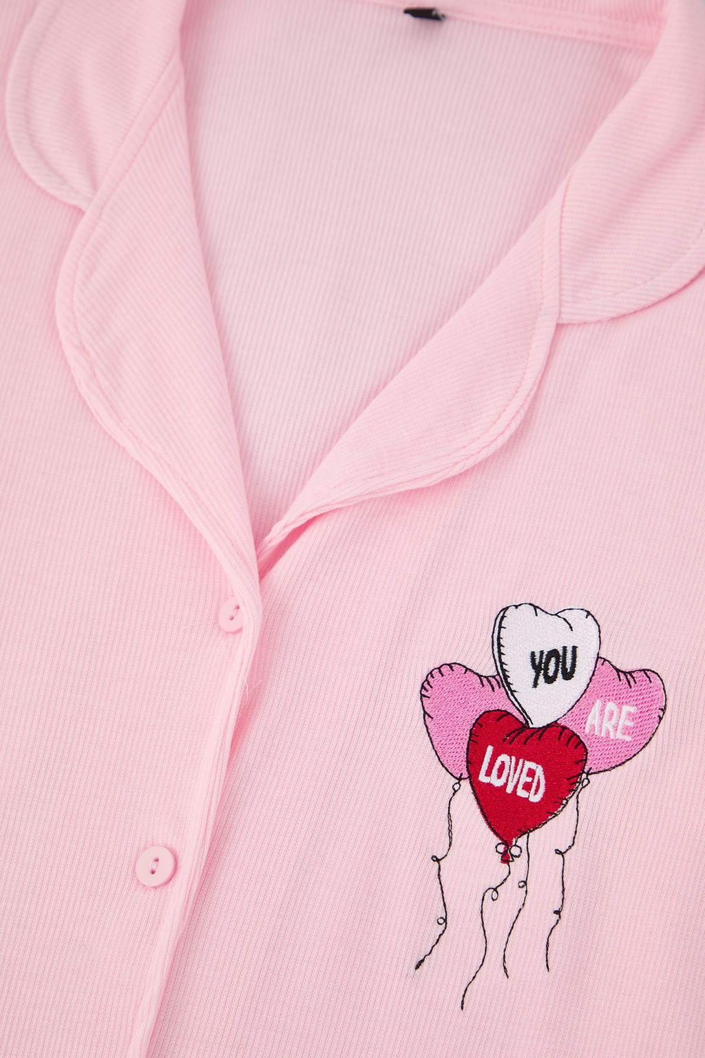 Pembe Kalp Bask?l? Fitilli Orme Pijama Tak?m? THMAW26PT00155 - Trendyolmilla фото 8