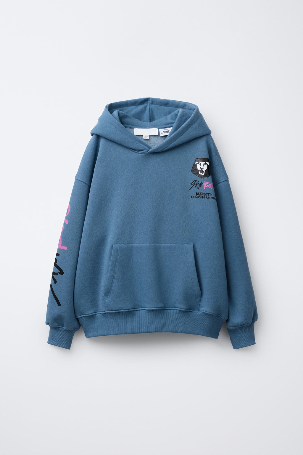 SUDADERA CAPUCHA ESTAMPADA KPOP DEMON HUNTERS NETFLIX  / Azul - Zara фото 2