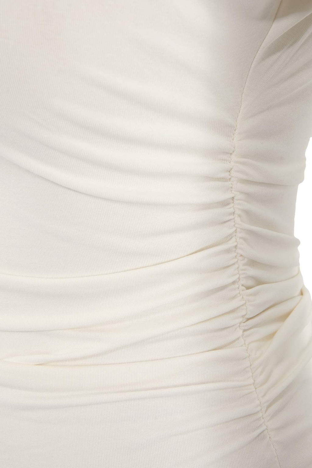 Wardrobe Essentials-Ekru Fitted/Vucuda Oturan K?sa Kollu Esnek Orme T-Shirt TWOSS26TS00052 - Trendyolmilla фото 2