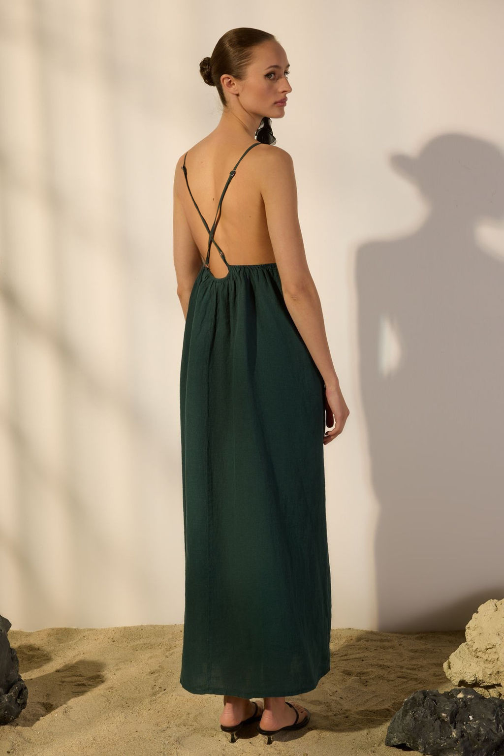 TRENDYOLMILLA Beyaz %100 Keten S?rt Detayl? Maxi Elbise TWOSS24EL00668  фото 3