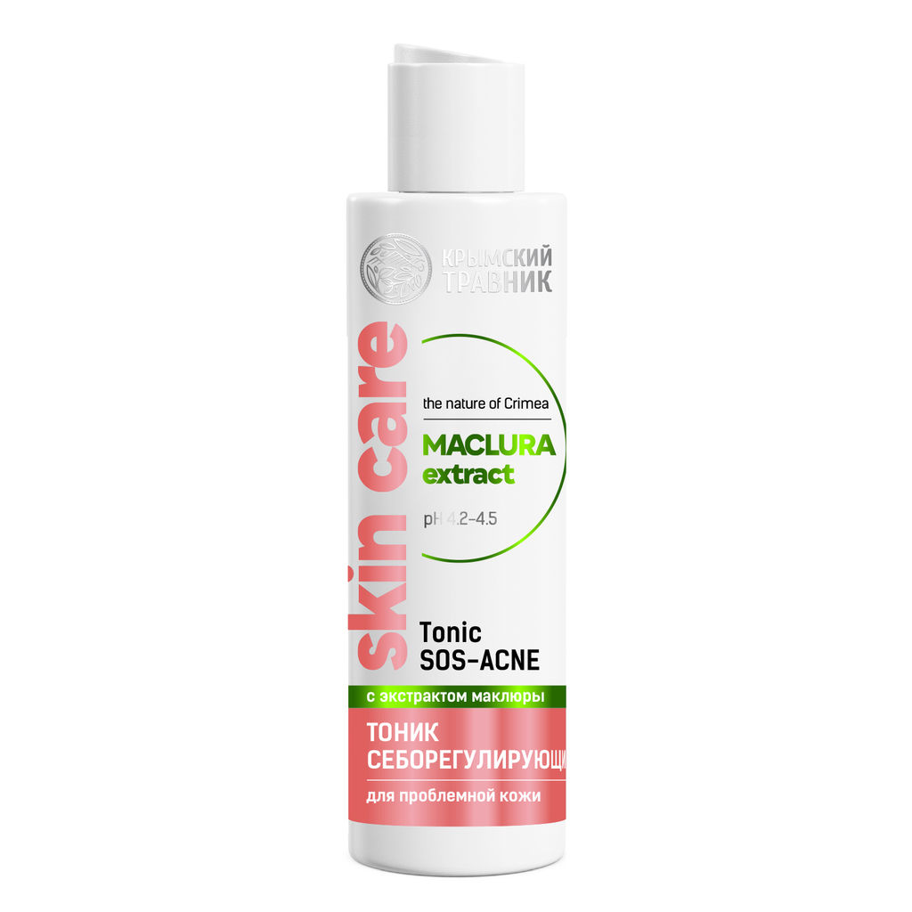 Тоник себорегулирующая SOS-ACNE с эккстрактом маклюры для проблемной кожи, 200 мл