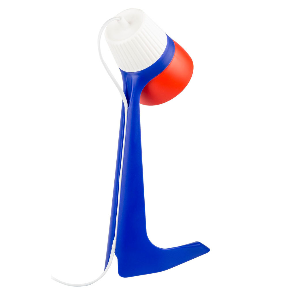 ULO-K22 D/E14/A WHITE/BLUE/RED Светильник настольный, 40W. Цоколь E14. Механический выключатель. Триколор. ТМ Uniel