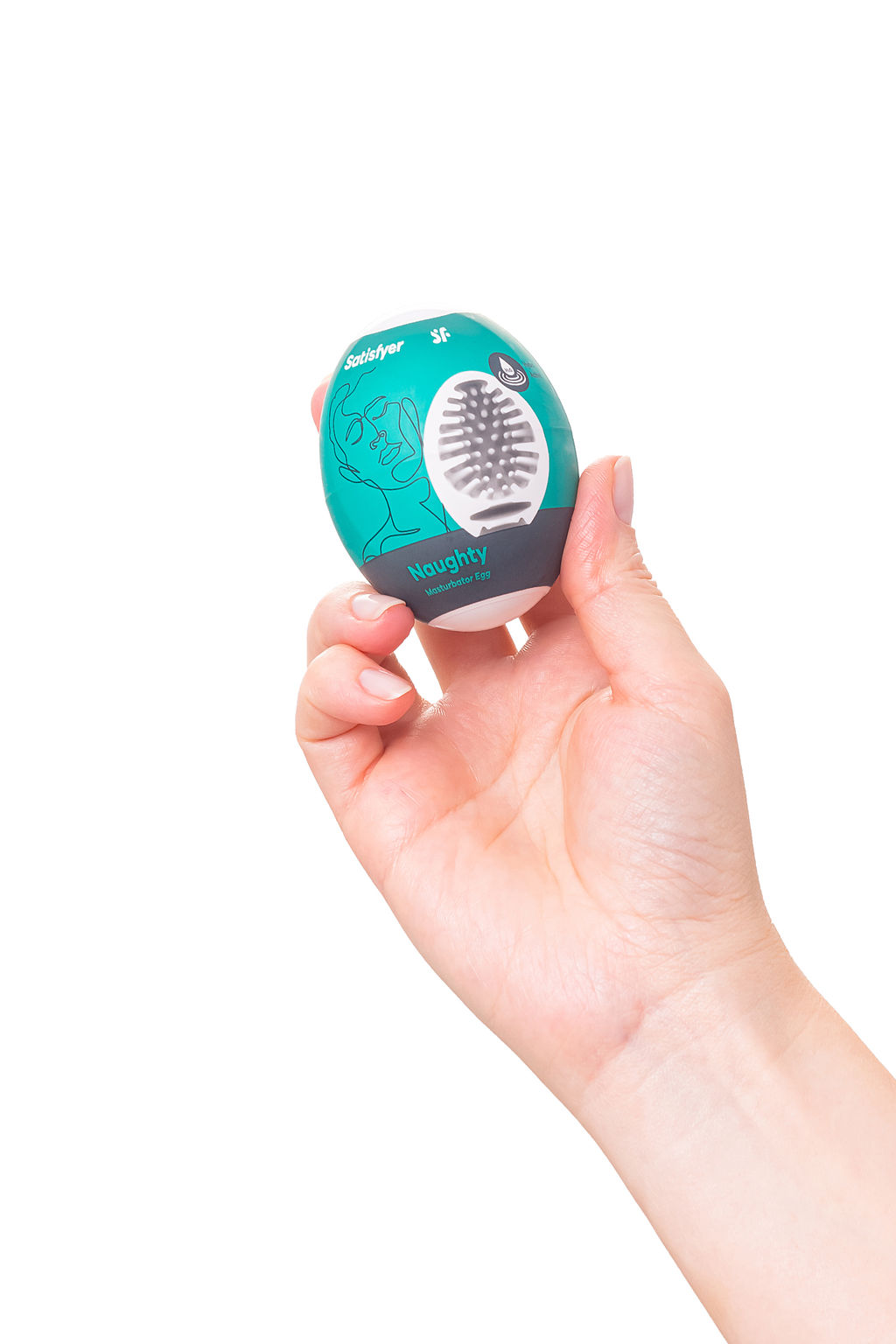 Мастурбатор нереалистичный Satisfyer Egg Single (Naughty), TPE, зеленый  фото 4