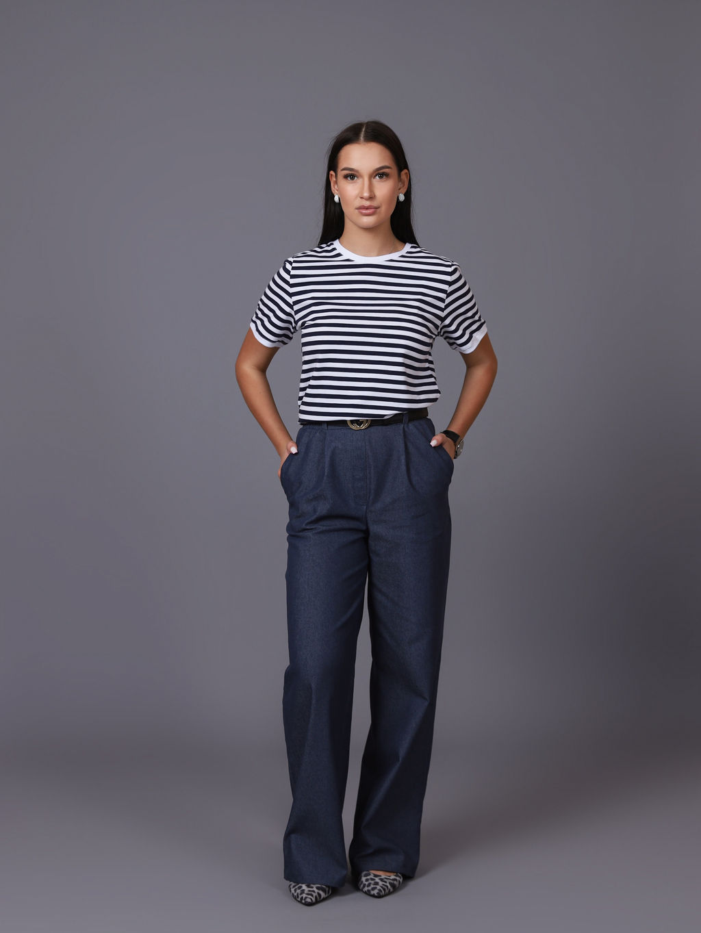 Женские Брюки широкие палаццо. С046 Джинс от фабрики Спортсоло