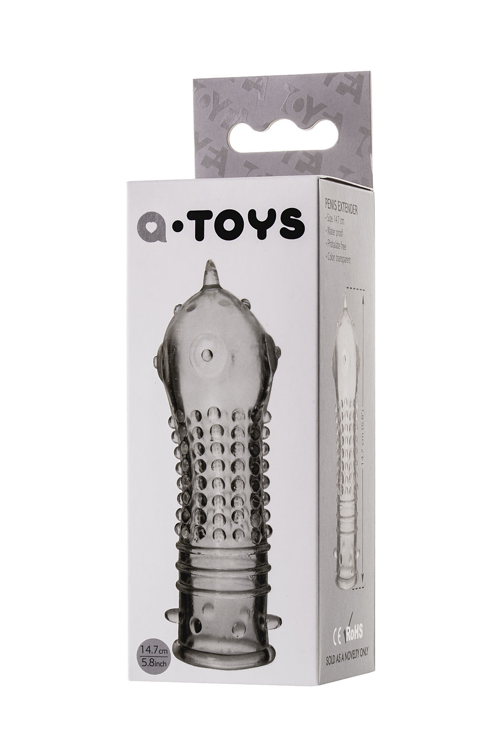 Насадка на пенис TOYFA A-Toys, TPR, прозрачный, 14,7 см  фото 3