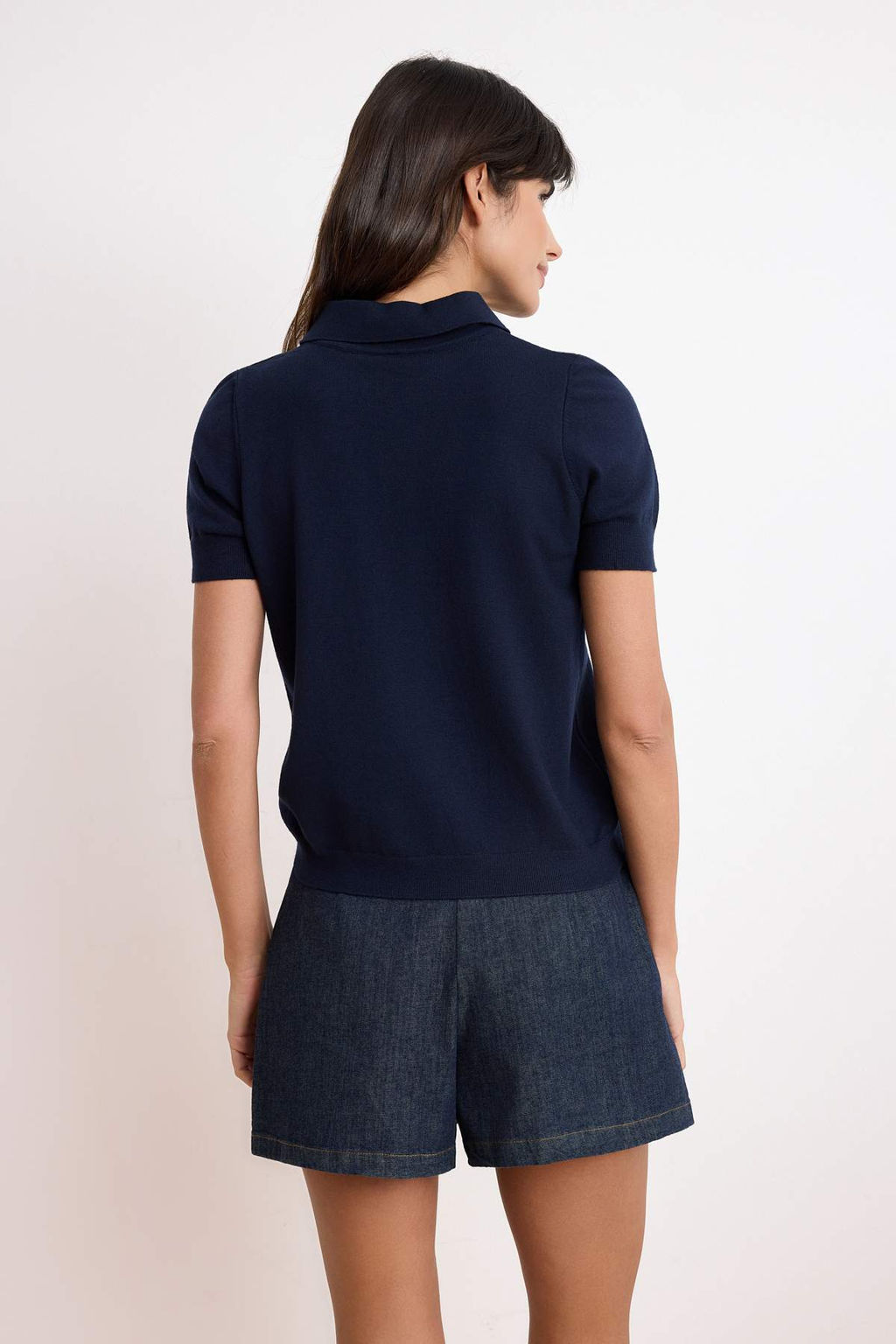 Lacivert Fular Detayl? Premium Iplik/ Ozel Iplik Bluz TWOSS26BZ00159