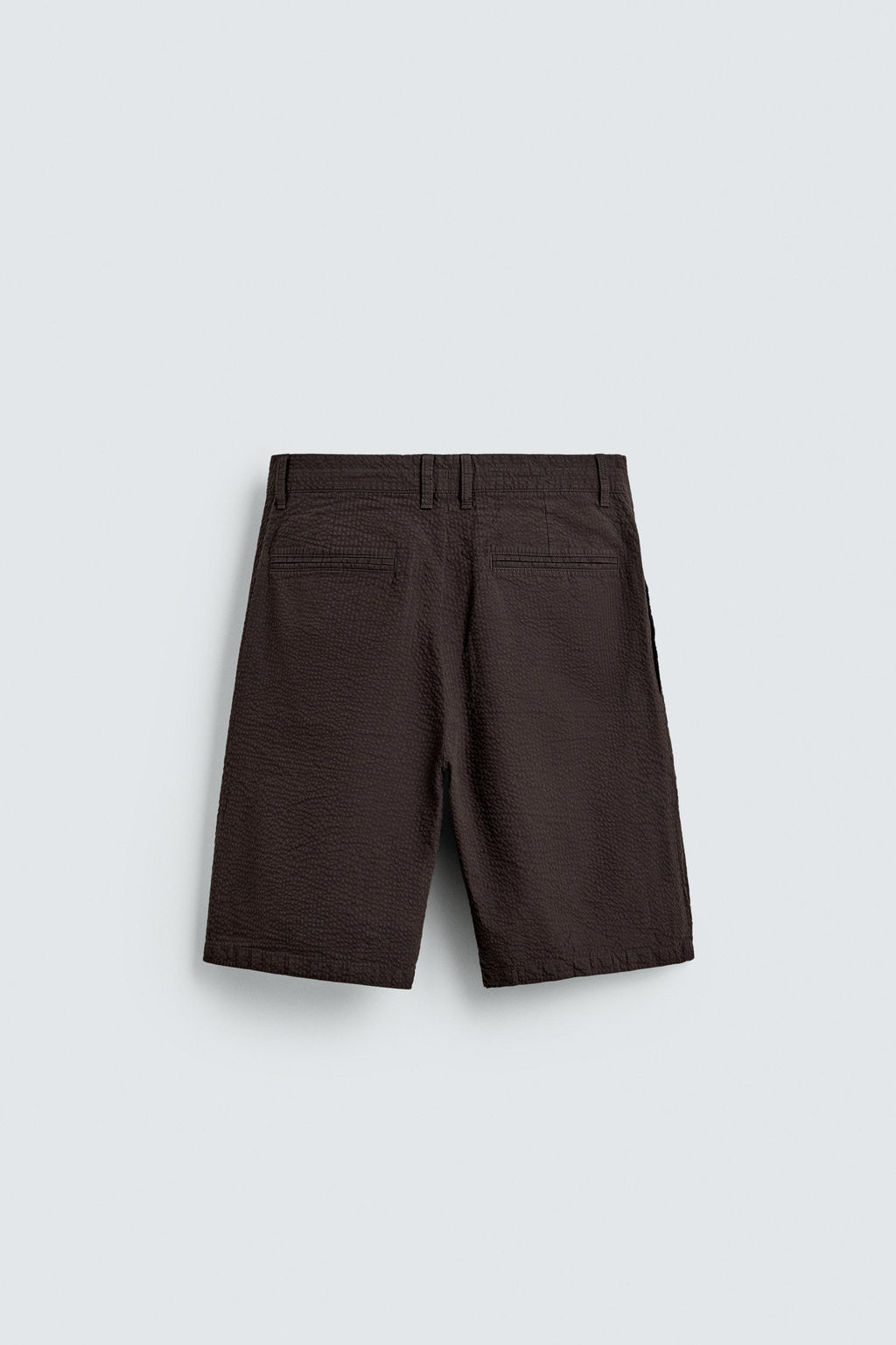 BERMUDA REGULAR FIT SEERSUCKER / Marr?n oscuro - Zara фото 8