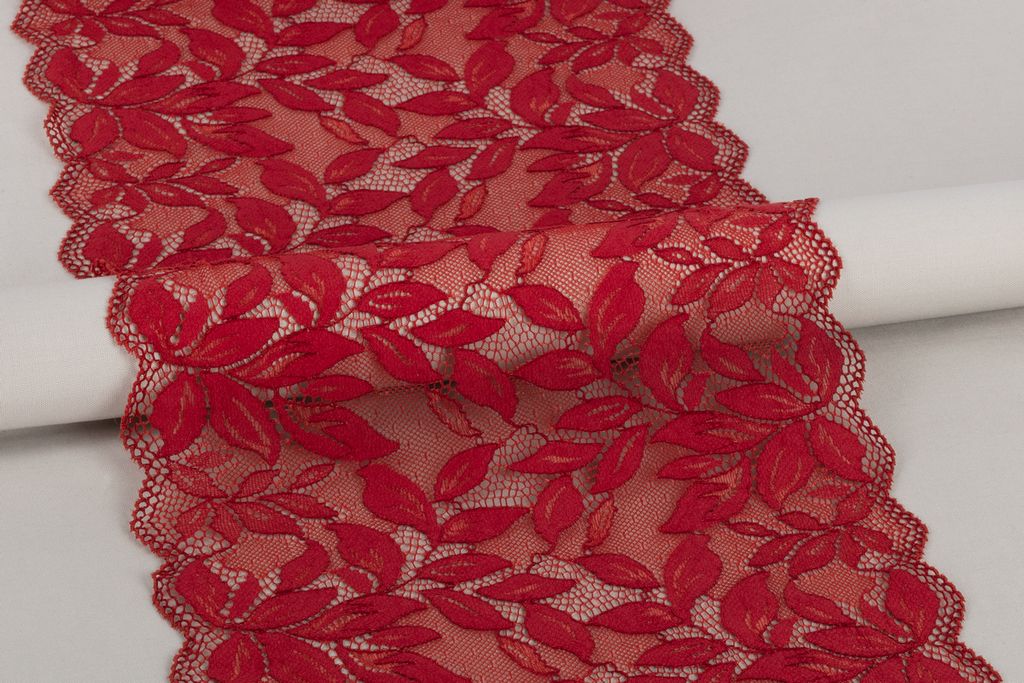 Кружево BLITZ эластичное 225 мм BLST-22 на бобине Турция т.красный