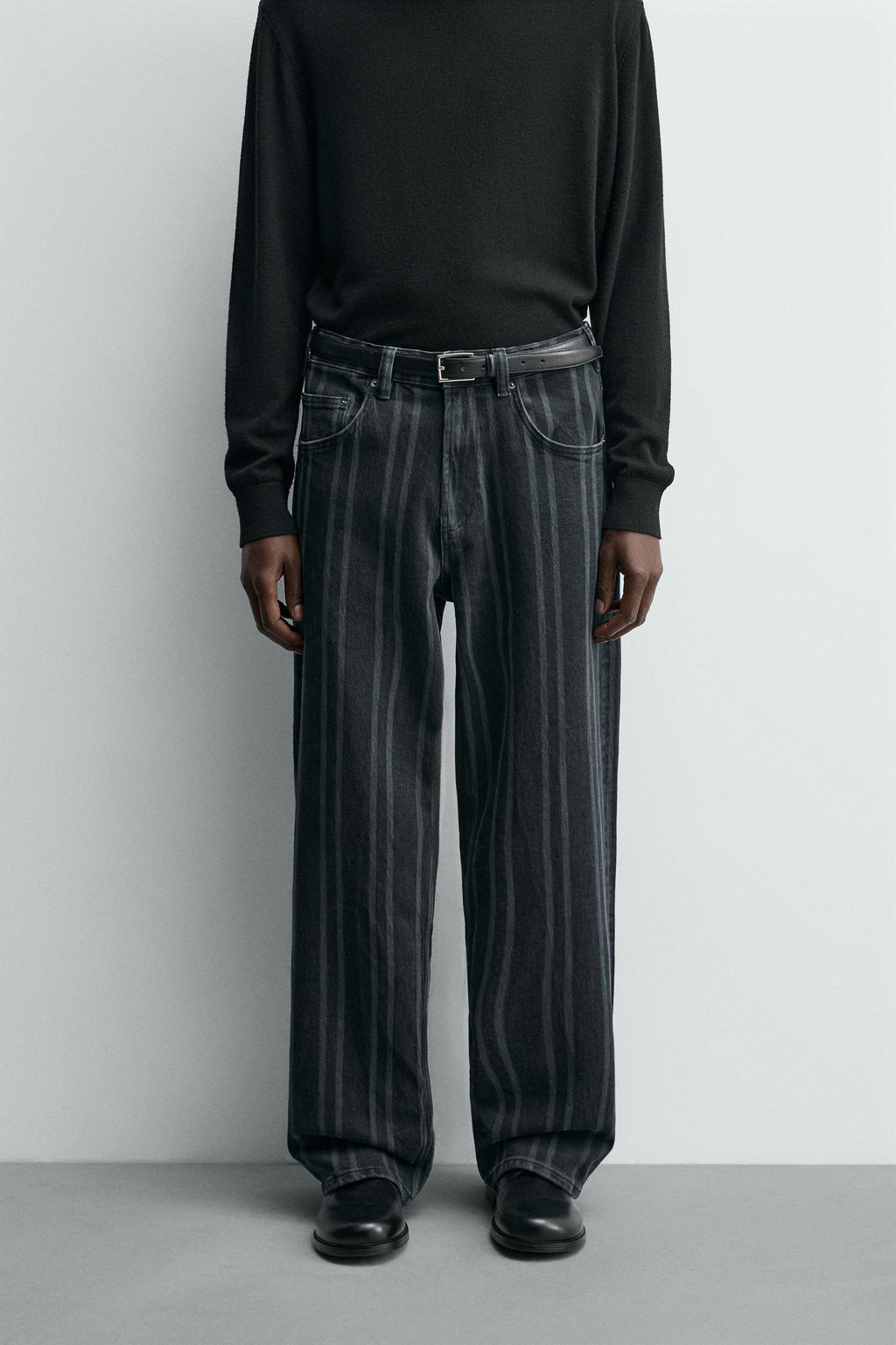 RELAXED FIT STRIPED JEANS - Zara фото 2