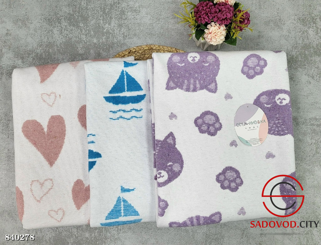 Байковое одеяло с принтом