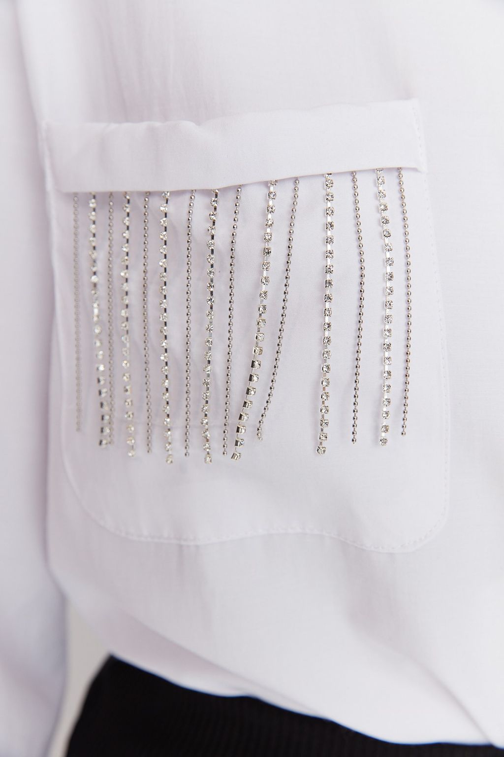 TRENDYOLMILLA Ekru Parlak Tasl? Genis Kal?p Dokuma Poplin Gomlek TPRAW23GO00012  фото 3