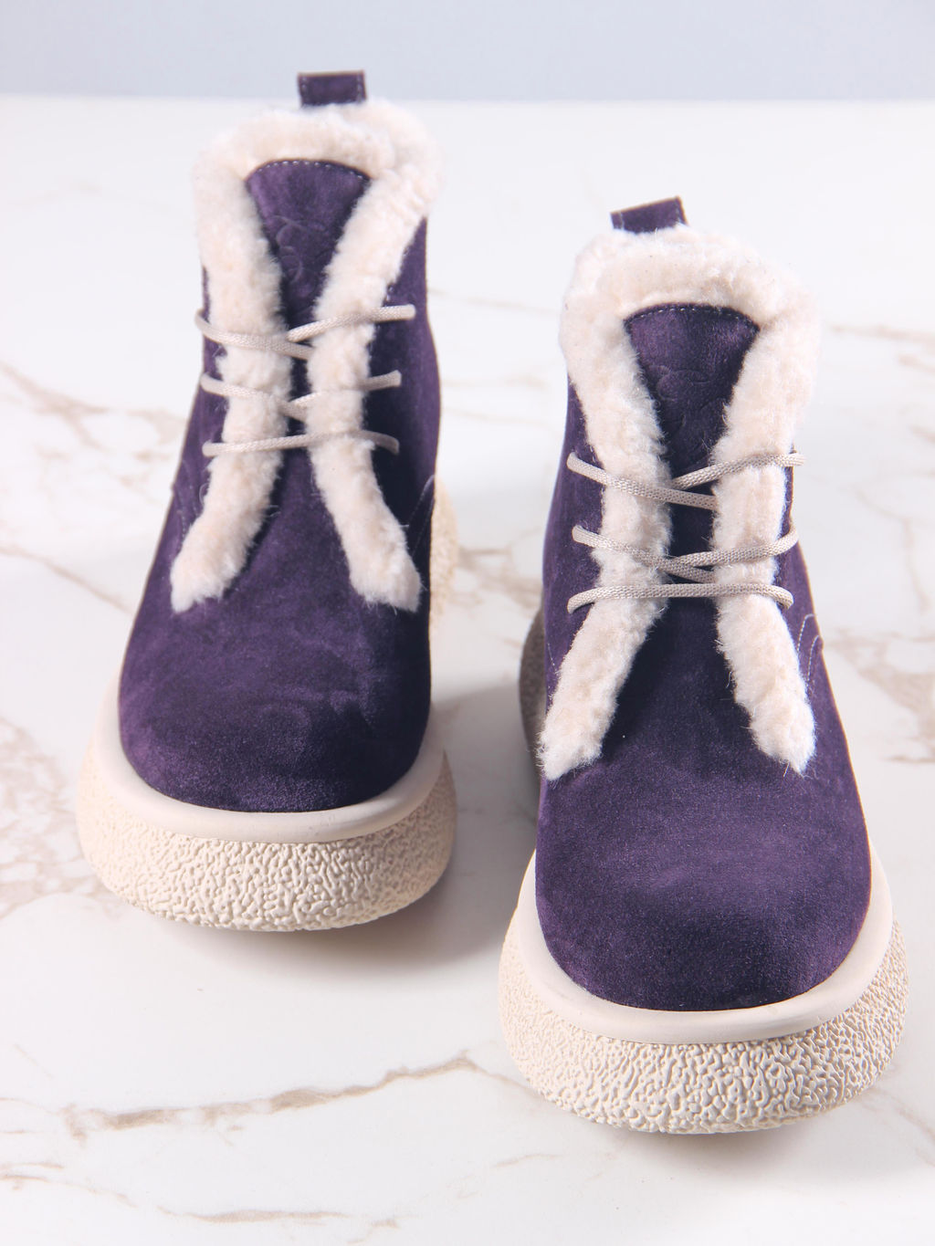 Ботинки 308.агатаw.Сливовая замша з/шерсть