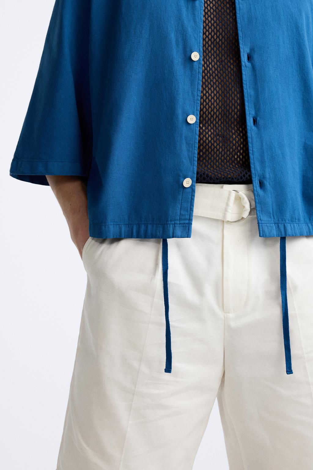 BOXY FIT PAMUKLU KETEN GOMLEK - Zara фото 9