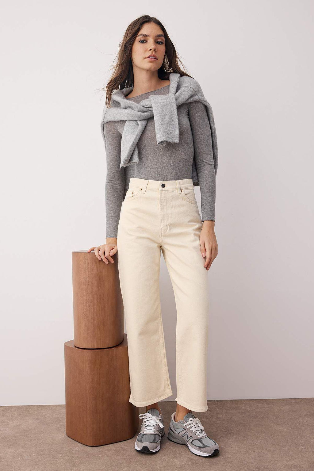 Koyu Kahverengi Yuksek Bel Bilek Boy Culotte %100 Pamuklu Jeans TWOAW26JE00190 - Trendyolmilla фото 6