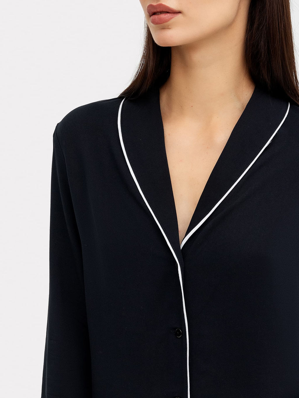 Комплект женский (жакет, брюки) темно-синий из вискозы - Mark formelle фото 4