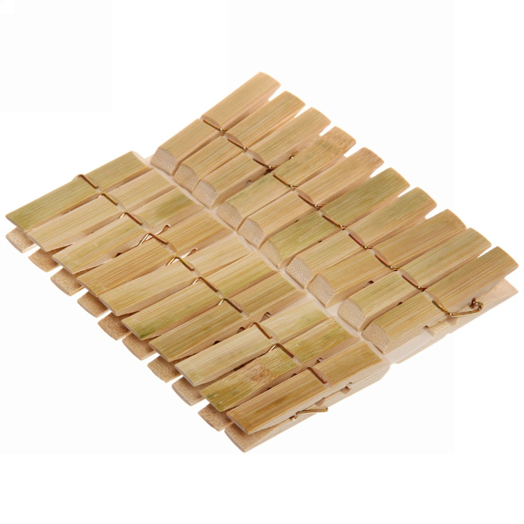 Цена за 5 шт. Прищепки бельевые Селфи бамбук (20шт) 7см