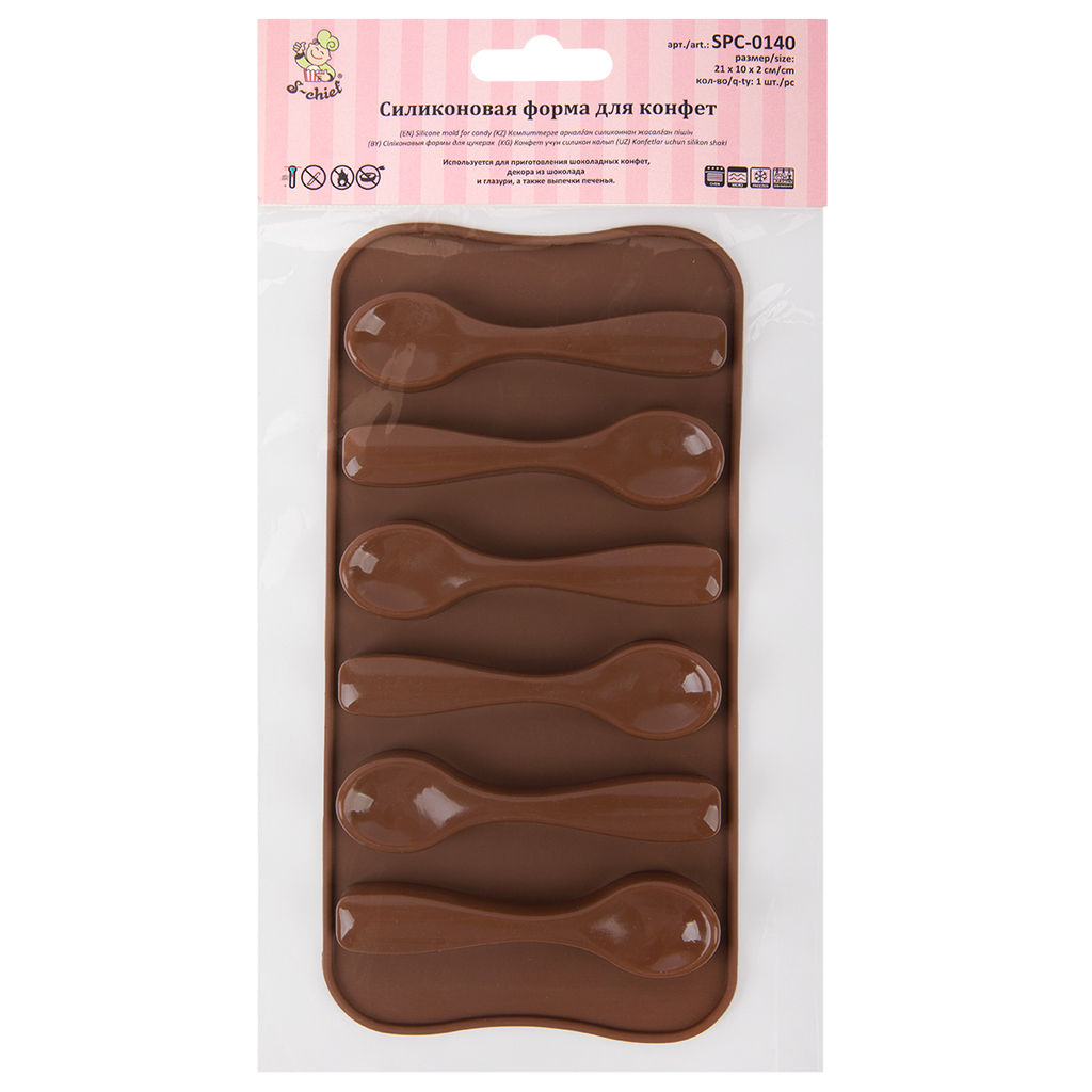 Форма силиконовая S-CHIEF для конфет SPC-0140 21 х 10 х 2 см ложки