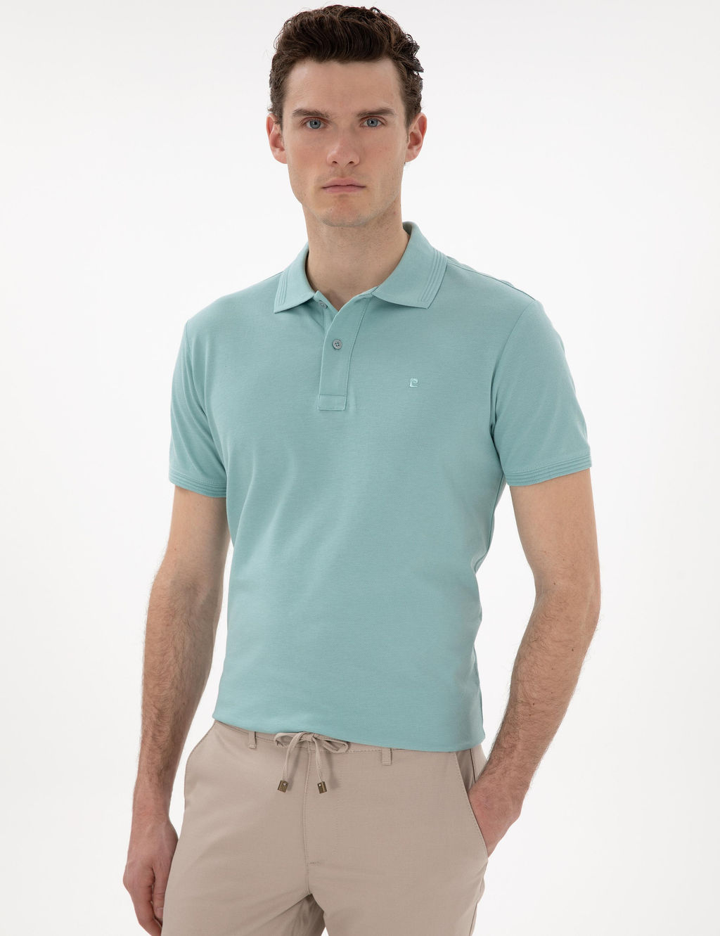 Koyu Mint Slim Fit K_vr_lmaz Polo Yaka Basic Ti__rt - Pierre cardin фото 3