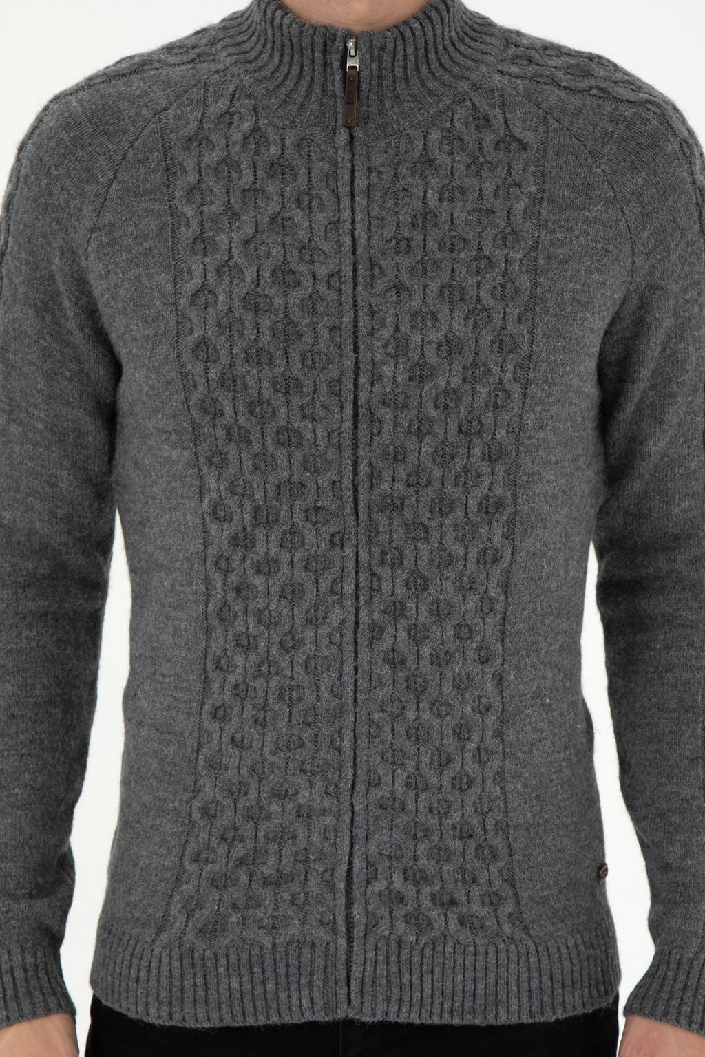 Мужской серый меланжевый трикотажный кардиган Неожиданная скидка в корзине - U.s. polo assn фото 13