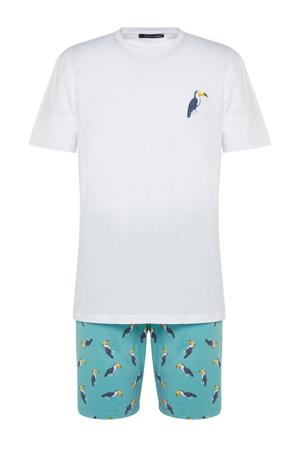 TRENDYOL MAN Yesil Regular Fit Orme Sortlu Pijama Tak?m? TMNSS23PT00033 - Trendyolmilla фото 10