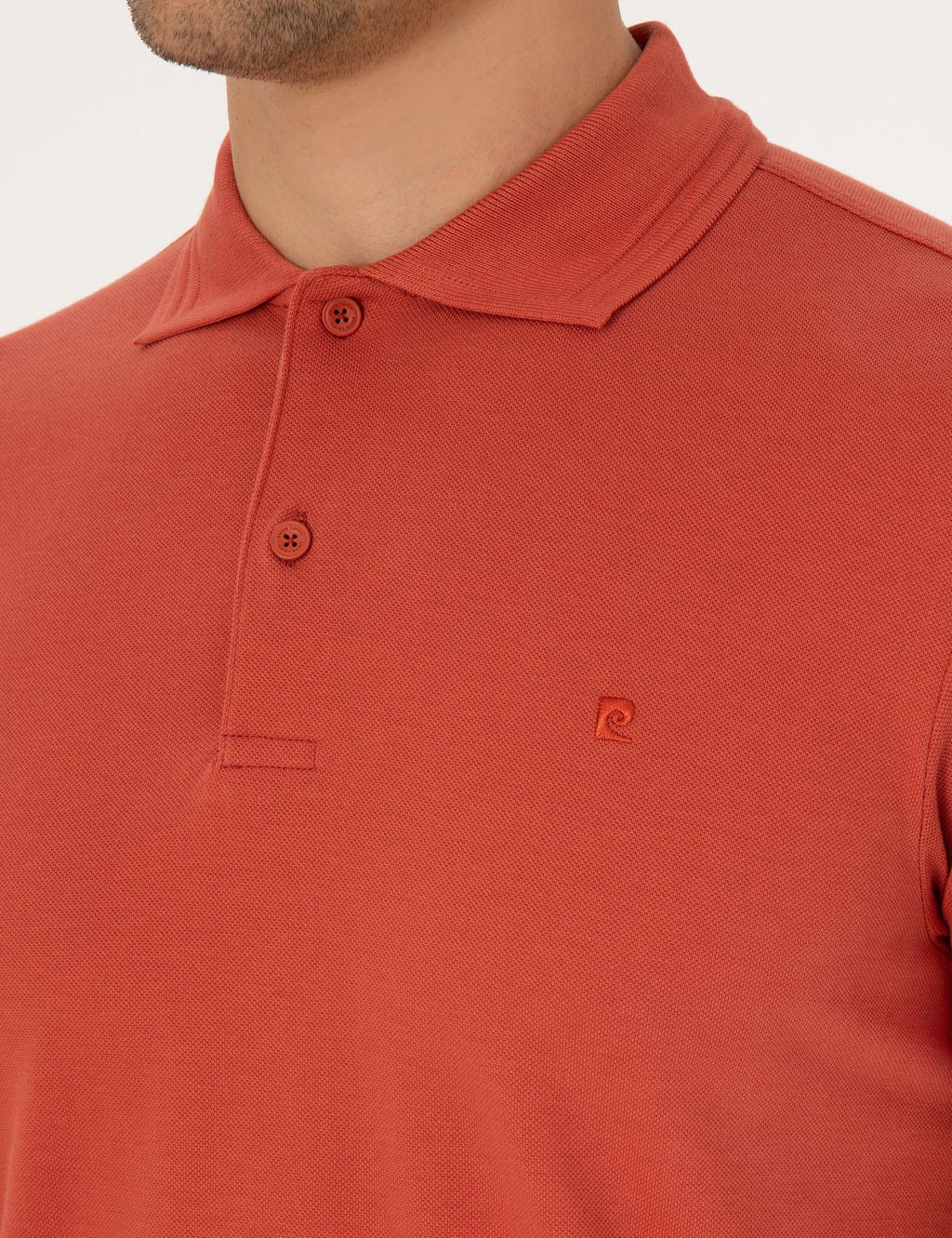 Kiremit Slim Fit %100 Pamuk K_vr_lmaz Polo Yaka Basic Ti__rt
